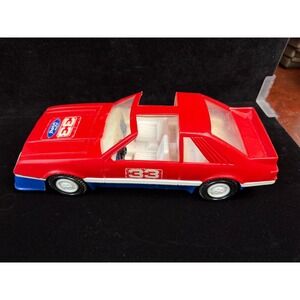 Vintage Gay Toys Inc Ford Mustang Race Car Red White Blue Plastic Toy Item 720